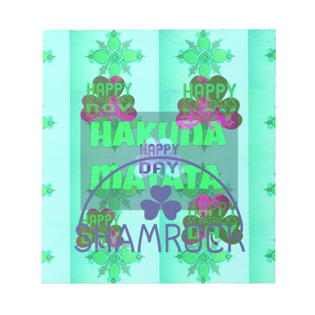 Lycklig Saint patrick's day Hakuna Matata Art Skri Anteckningsblock (Framsida)