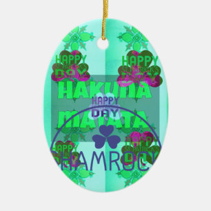 Lycklig Saint patrick's day Hakuna Matata Art Skri Julgransprydnad Keramik