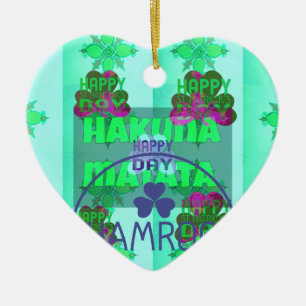 Lycklig Saint patrick's day Hakuna Matata Art Skri Julgransprydnad Keramik