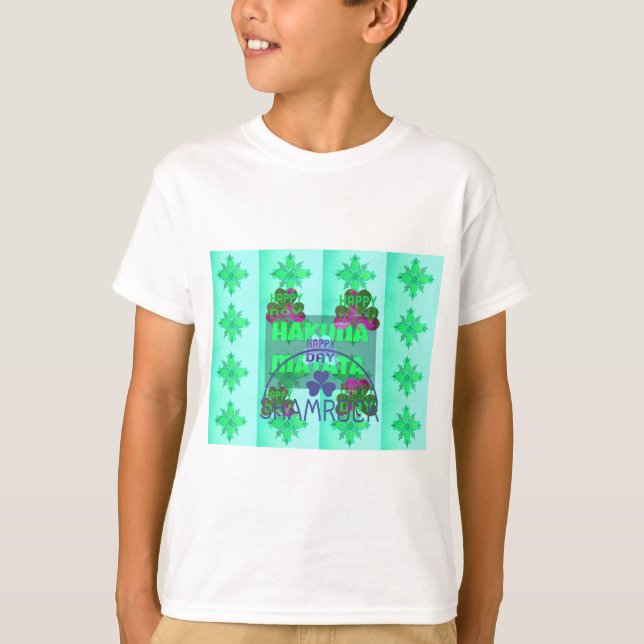 Lycklig Saint patrick's day Hakuna Matata Art Skri T-shirt (Framsida)