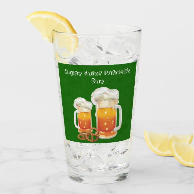 Lycklig Saint patrick's day Irish Beer Glass Glaskopp (Framsida Ice)