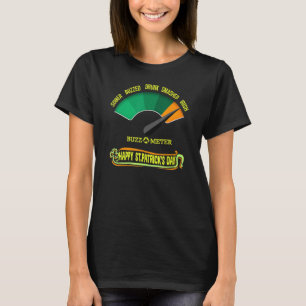 Lycklig Saint patrick's day Irish Buzz O Meter Gra T Shirt
