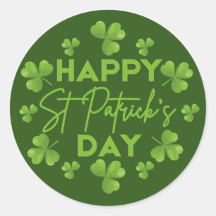 Lycklig Saint patrick's day Irish Colorful Shamroc Runt Klistermärke