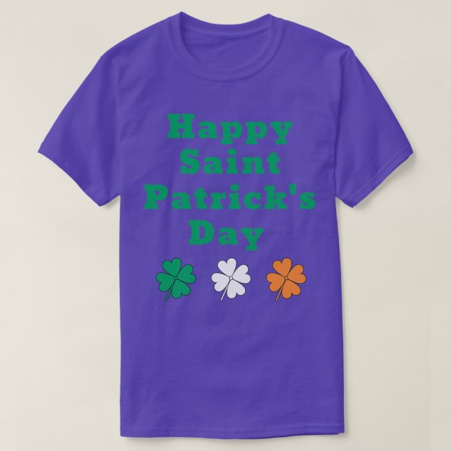 Lycklig Saint Patricks Day Klöver T Shirt (Design framsida)