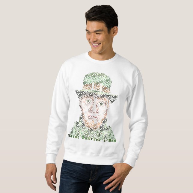 Lycklig saint patrick's day! lång ärmad tröja (Hel framsida)