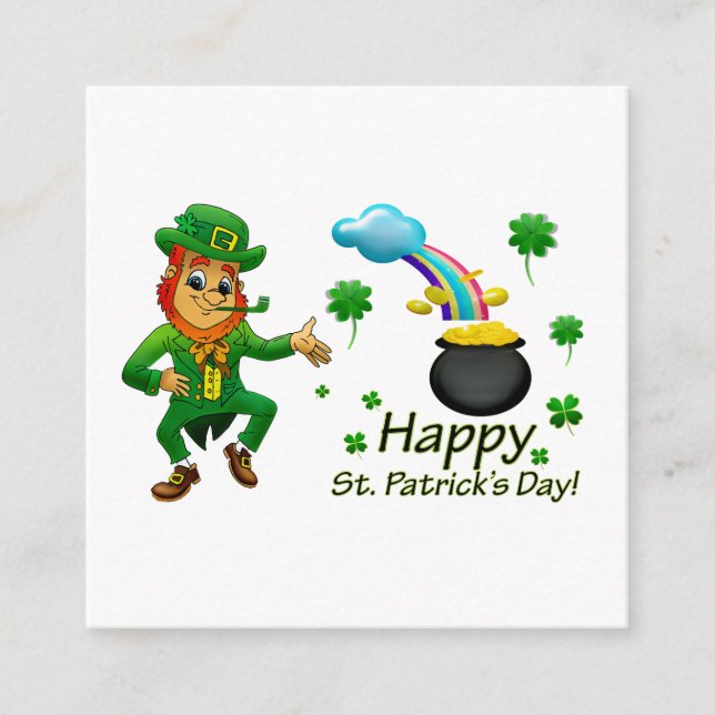 Lycklig Saint patrick's day Leprechaun Rainbow Tilläggskort (Framsida)