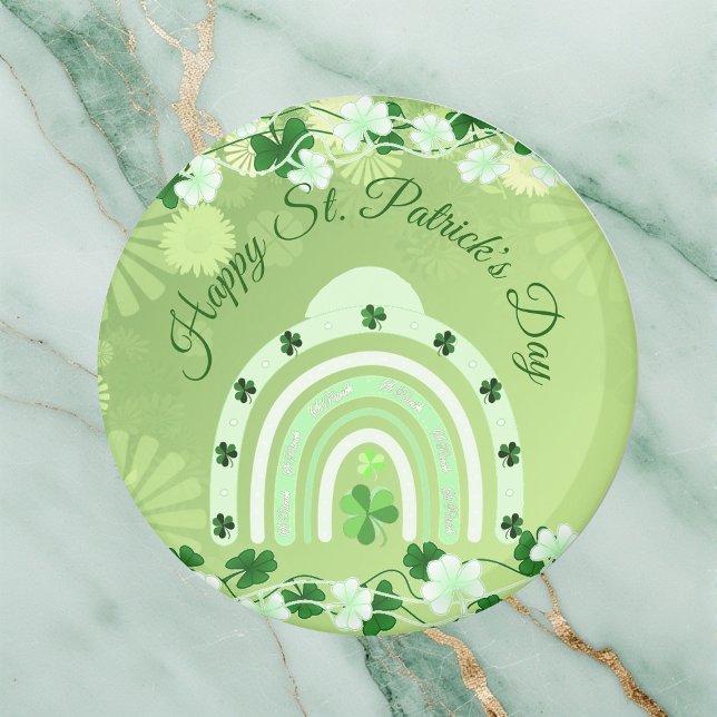 Lycklig Saint patrick's day Lucky Shamrocks Rainbo Magnet (Happy Saint Patrick's Day Lucky Shamrocks Rainbow Magnet)