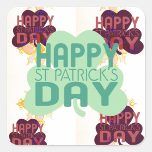 Lycklig Saint patrick's day - lustig utskrift Fyrkantigt Klistermärke