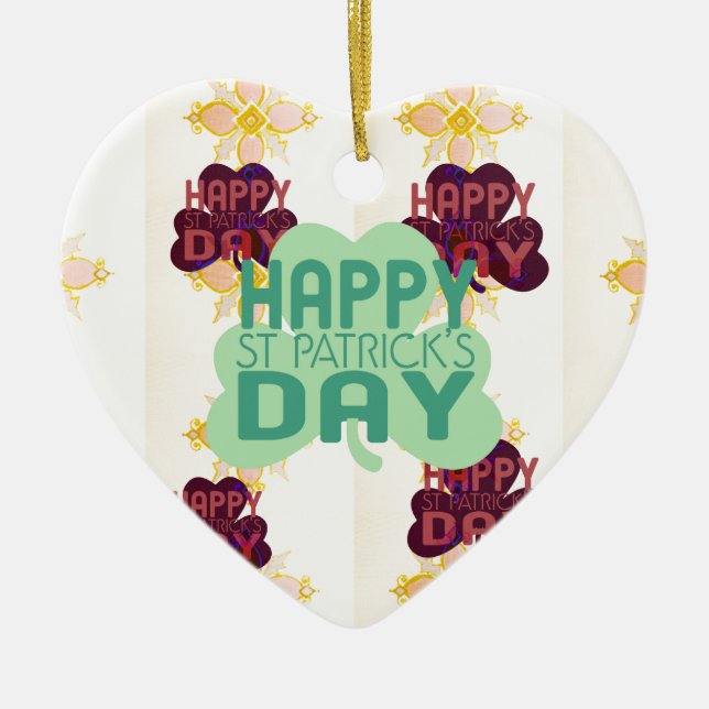 Lycklig Saint patrick's day - lustig utskrift Julgransprydnad Keramik (Framsidan)