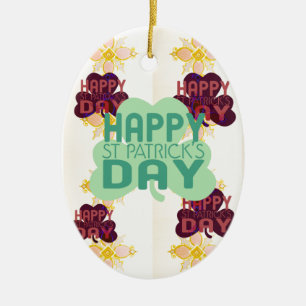 Lycklig Saint patrick's day - lustig utskrift Julgransprydnad Keramik