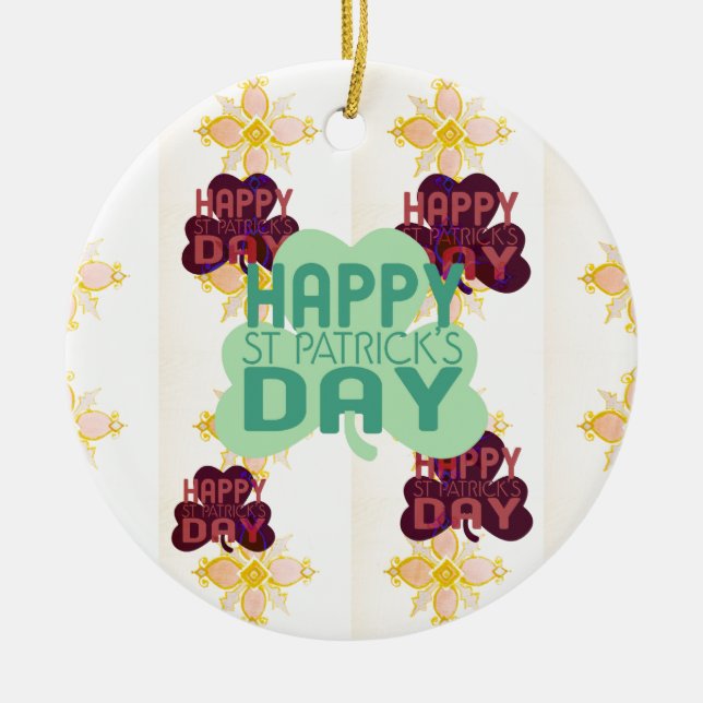 Lycklig Saint patrick's day - lustig utskrift Julgransprydnad Keramik (Framsidan)