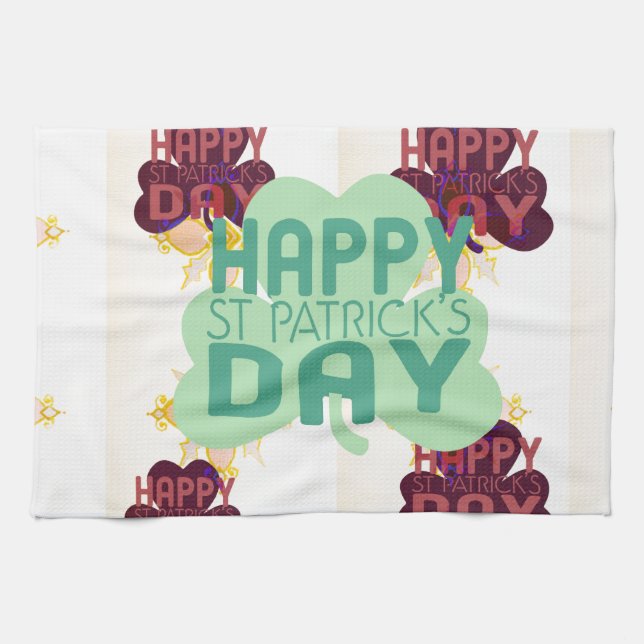 Lycklig Saint patrick's day - lustig utskrift Kökshandduk (Horisontell)