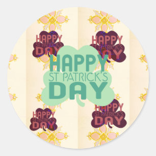 Lycklig Saint patrick's day - lustig utskrift Runt Klistermärke