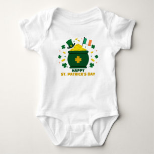 Lycklig Saint patrick's day med Klöver Pot Guld T Shirt