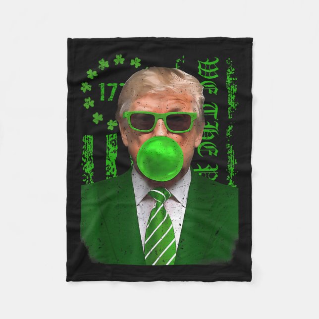 Lycklig Saint Patricks Day Trump Bubble Manar Fleecefilt (Framsidan)