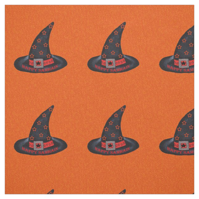 Lycklig Samhain Black Witch Hat Silver Buckle Oran Tyg (Provkarta)