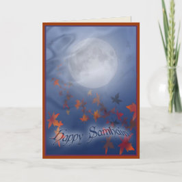 Lycklig Samhain Måne & Veil Kort