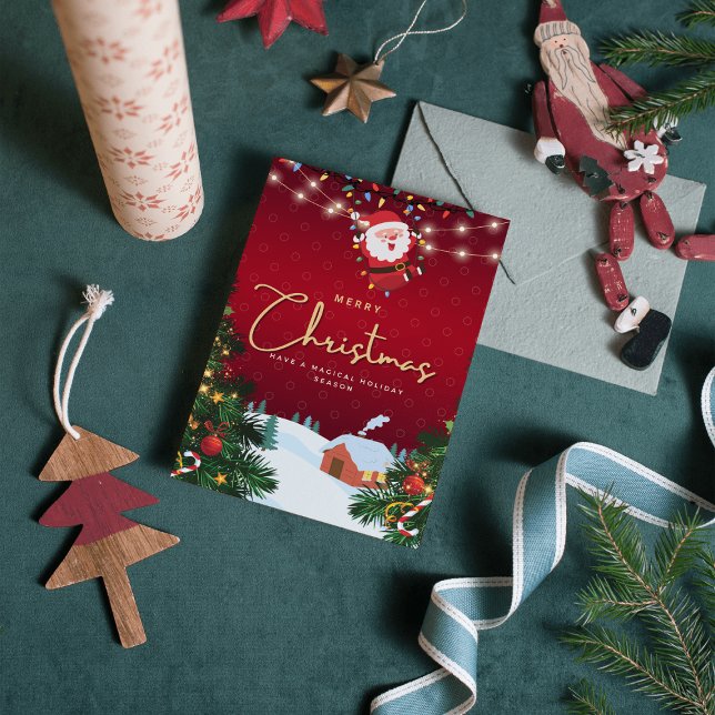 Lycklig Santa God jul-familjekortet Helgdag Julkort (Skapare uppladdad)