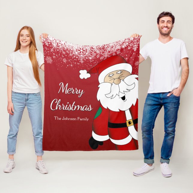 Lycklig Santa - God jul Fleecefilt (På plats)