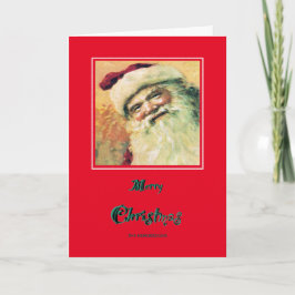 Lycklig Santa God jul Helgdag - Röd Helgkort