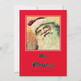 Lycklig Santa God jul Helgdag - Röd Julkort