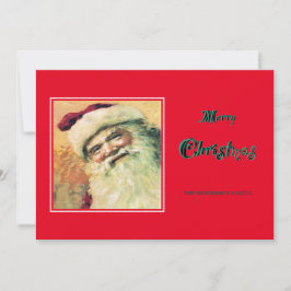 Lycklig Santa God jul Helgdag - Röd Julkort