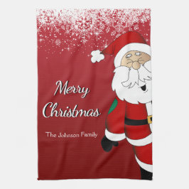 Lycklig Santa God jul Kökshandduk