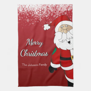 Lycklig Santa God jul Kökshandduk