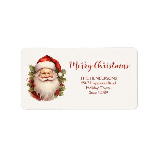 Lycklig Santa God jul Returetiketter Adressetikett (Framsidan)