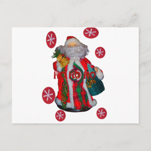 Lycklig Santa Hohoho Hälsning grafiktext konst des Helg Vykort
