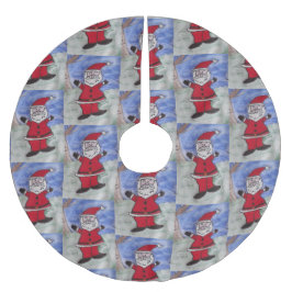 Lycklig Santa Julgransmatta Borstad Polyester