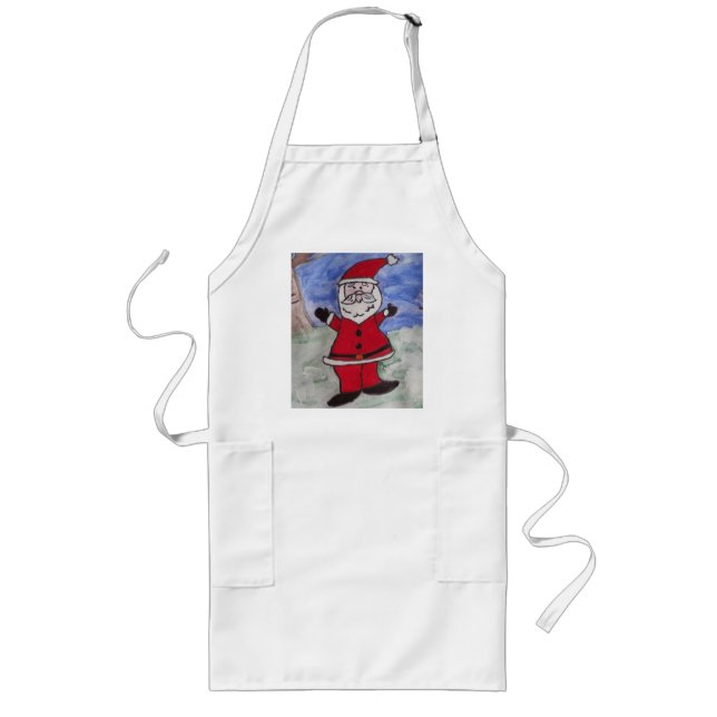 Lycklig Santa Långt Förkläde (Framsidan)