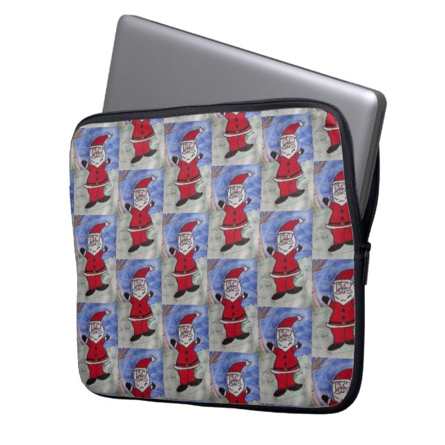 Lycklig Santa Laptop sleeve (Framsidan Vänster)