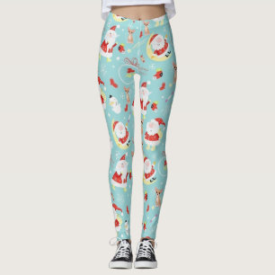 Lycklig, Santa och Frosty och Chihuahua Leggings