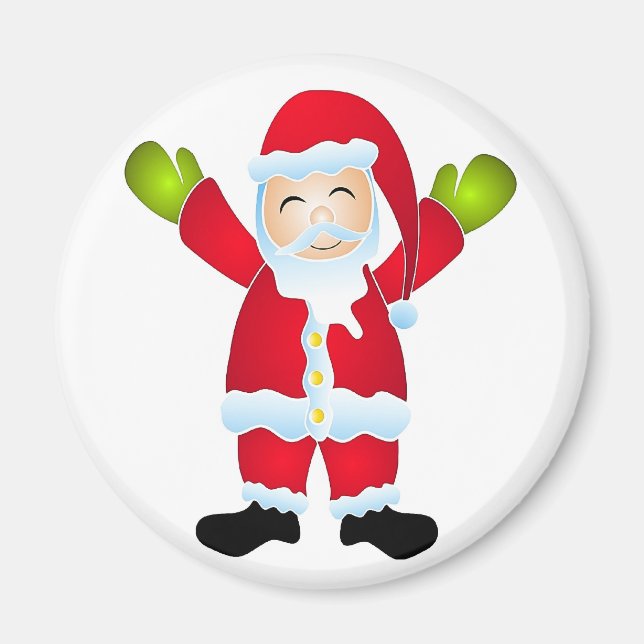 Lycklig Santa Ornament Magnet (Framsidan)