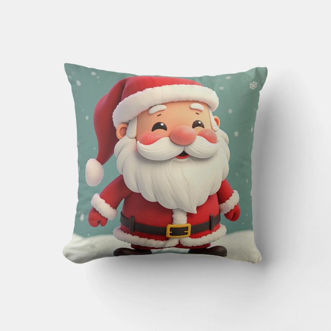 Lycklig Santa Pillow Kudde (Framsida)
