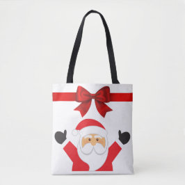 Lycklig Santa & Reindeer Dubbla-sided Tygkasse