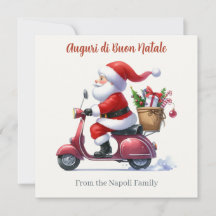 Lycklig Santa Scooter Italien jul