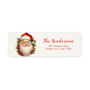 Lycklig Santa Vintage Returetiketter Returadress Etikett