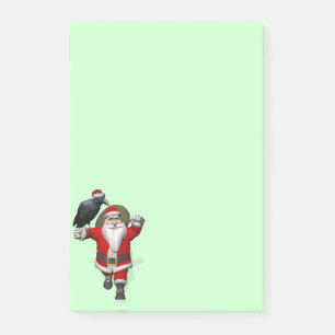 Lycklig Santa with Big Black Raven Post-it Block