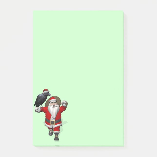 Lycklig Santa with Big Black Raven Post-it Block (Framsida)