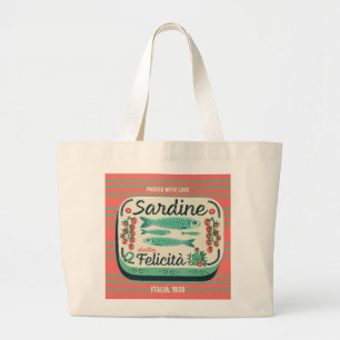Lycklig Sardiniens Grönt Vintage Italienska livsme Jumbo Tygkasse