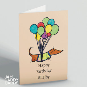 Lycklig Sause Hund Anpassade Birthday Kort