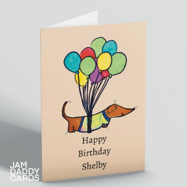 Lycklig Sause Hund Anpassade Birthday Kort (Skapare uppladdad)