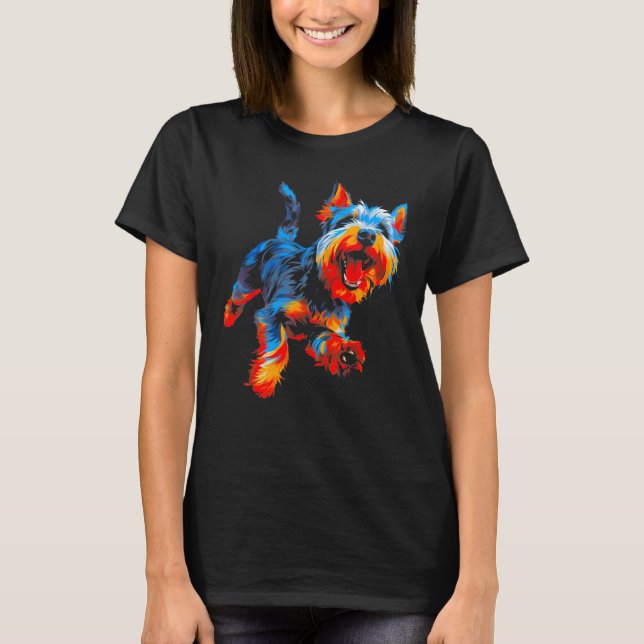 Lycklig Schnauzer Hund T Shirt (Framsida)