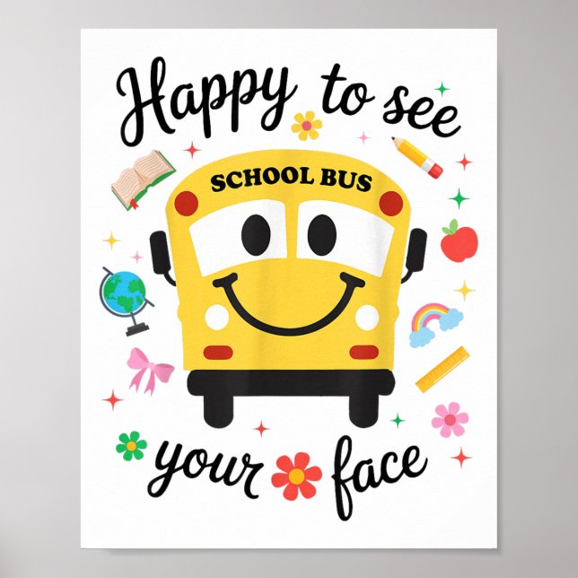 Lycklig School Buss Back to school Back to school  Poster (Framsidan)