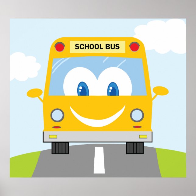 Lycklig School Buss Poster (Framsidan)