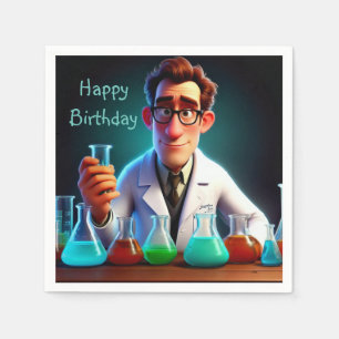 Lycklig Scientist Birthday Pappersservett