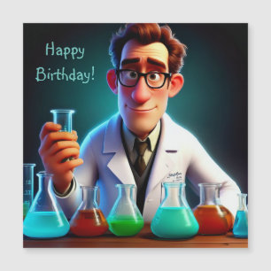 Lycklig Scientist Magnetic Birthday Card