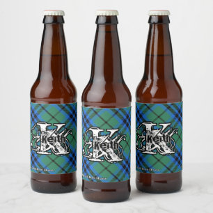 Lycklig Scotsman Klan Keith Tartan Monogram Ölflaska Etikett